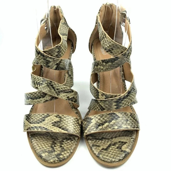 Report heels Reba sz 7.5 snakeskin print strappy - Picture 2 of 10